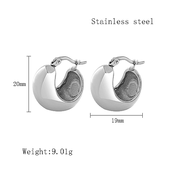 PandaHall Stainless Steel Hoop Earrings for Women, Stainless Steel Color, Thick Hoop Earrings, Oval, 20x19mm Stainless Steel Oval
PandaHall Stainless Steel Hoop Earrings for Women, Stainless Steel Color, Thick Hoop Earrings, Oval, 20x19mm Stainless Steel Oval