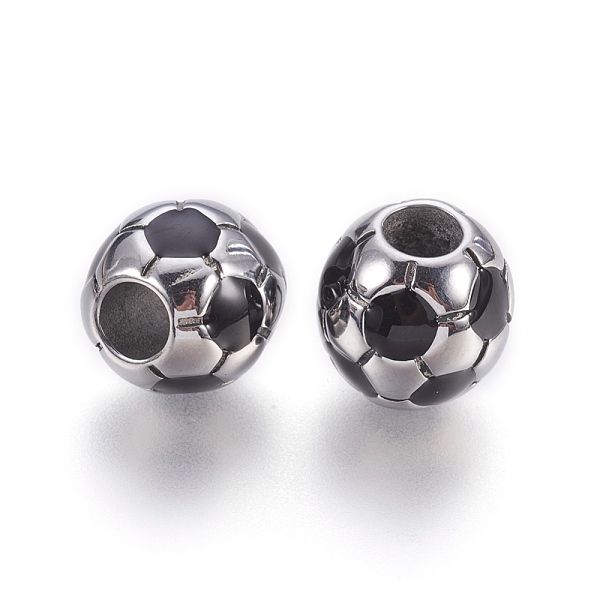 PandaHall 304 Stainless Steel Enamel European Beads, Large Hole Beads, FootBall/Soccer Ball, Black, Stainless Steel Color, 12.5x12mm, Hole...
PandaHall 304 Stainless Steel Enamel European Beads, Large Hole Beads, FootBall/Soccer Ball, Black, Stainless Steel Color, 12.5x12mm, Hole...