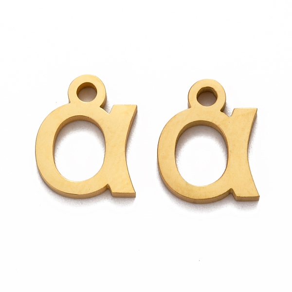 PandaHall Ion Plating(IP) 304 Stainless Steel Pendants, Matte Style, Greek Alphabet, Golden, Letter.A, 10x8x1.5mm, Hole: 1.5mm 304 Stainless...
PandaHall Ion Plating(IP) 304 Stainless Steel Pendants, Matte Style, Greek Alphabet, Golden, Letter.A, 10x8x1.5mm, Hole: 1.5mm 304 Stainless...