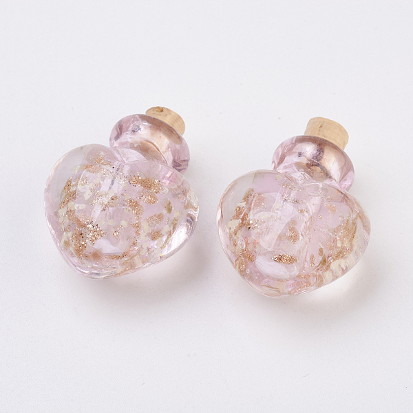 PandaHall Handmade Luminous Lampwork Perfume Bottle Pendants, Essential Oil Bottle, with Gold Sand, Heart, Lavender Blush, 25~26.5mm, Hole..., Pink
PandaHall Handmade Luminous Lampwork Perfume Bottle Pendants, Essential Oil Bottle, with Gold Sand, Heart, Lavender Blush, 25~26.5mm, Hole..., Pink