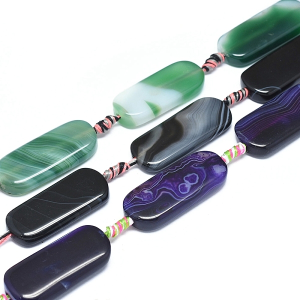 PandaHall Natural Banded Agate/Striped Agate Beads Strands, Dyed & Heated, Oval, Mixed Color, 36~39x15~18x6~7mm, Hole: 1.8mm, about..., Multicolor
PandaHall Natural Banded Agate/Striped Agate Beads Strands, Dyed & Heated, Oval, Mixed Color, 36~39x15~18x6~7mm, Hole: 1.8mm, about..., Multicolor