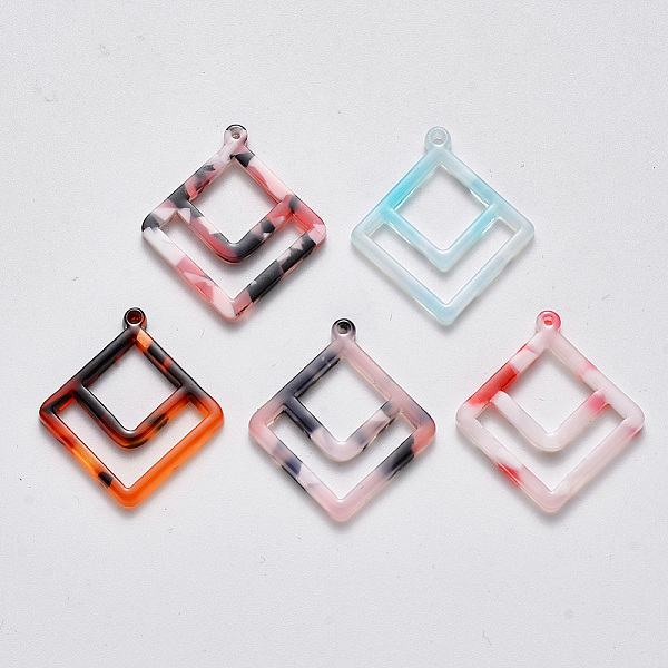 PandaHall Cellulose Acetate(Resin) Pendants, Rhombus, Mixed Color, 25x23x2.5mm, Hole: 1mm Cellulose Acetate Rhombus Multicolor
PandaHall Cellulose Acetate(Resin) Pendants, Rhombus, Mixed Color, 25x23x2.5mm, Hole: 1mm Cellulose Acetate Rhombus Multicolor