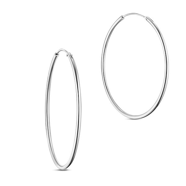 PandaHall SHEGRACE 925 Sterling Silver Hoop Earrings, Silver, 40mm Sterling Silver Silver
PandaHall SHEGRACE 925 Sterling Silver Hoop Earrings, Silver, 40mm Sterling Silver Silver