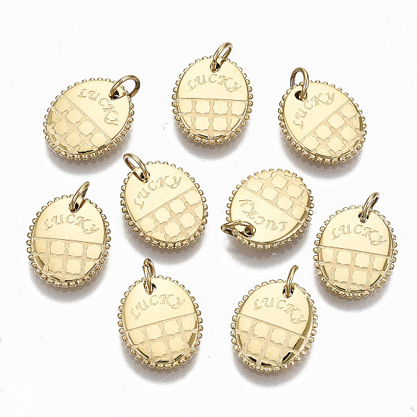 PandaHall 304 Stainless Steel Pendants, Oval with Word Lucky, Real 14K Gold Plated, 11.5x9.5x1.5mm, Jump Ring: 4x0.5mm, 3mm inner diameter...
PandaHall 304 Stainless Steel Pendants, Oval with Word Lucky, Real 14K Gold Plated, 11.5x9.5x1.5mm, Jump Ring: 4x0.5mm, 3mm inner diameter...
