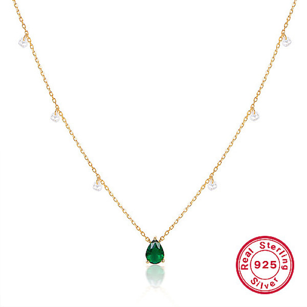 PandaHall 925 Sterling Silver Pendant Necklaces, Teardrop, Real 18K Gold Plated, 14.57 inch(37cm) Sterling Silver Teardrop Green
PandaHall 925 Sterling Silver Pendant Necklaces, Teardrop, Real 18K Gold Plated, 14.57 inch(37cm) Sterling Silver Teardrop Green