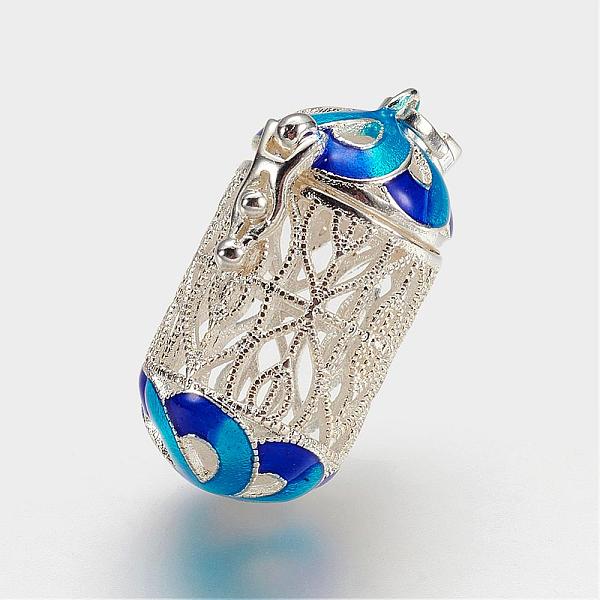 PandaHall Brass Prayer Box Pendants, with Enamel, Column, Silver Color Plated, 29x19x14mm, Hole: 3.5x6.5mm Brass Column Blue
PandaHall Brass Prayer Box Pendants, with Enamel, Column, Silver Color Plated, 29x19x14mm, Hole: 3.5x6.5mm Brass Column Blue
