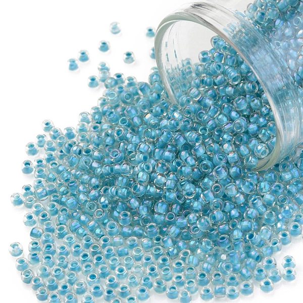 PandaHall TOHO Round Seed Beads, Japanese Seed Beads, (183) Inside Color Luster Crystal/Opaque Aqua Lined, 11/0, 2.2mm, Hole: 0.8mm, about..., Cyan
PandaHall TOHO Round Seed Beads, Japanese Seed Beads, (183) Inside Color Luster Crystal/Opaque Aqua Lined, 11/0, 2.2mm, Hole: 0.8mm, about..., Cyan