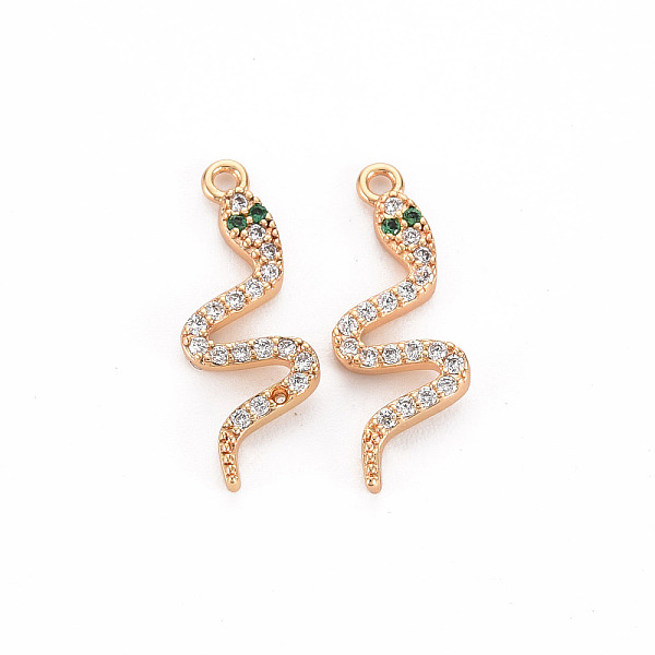 PandaHall 10Pcs Brass Micro Pave Clear Cubic Zirconia Pendants, Nickel Free, Snake, Real 18K Gold Plated, 18x6x2mm, Hole: 1mm Brass+Cubic...
PandaHall 10Pcs Brass Micro Pave Clear Cubic Zirconia Pendants, Nickel Free, Snake, Real 18K Gold Plated, 18x6x2mm, Hole: 1mm Brass+Cubic...