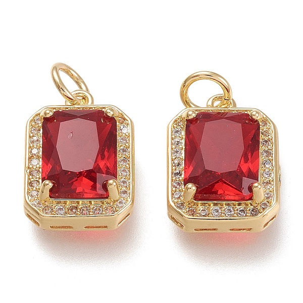 PandaHall Brass Glass Charms, with Micro Pave Clear Cubic Zirconia and Jump Ring, Rectangle, Real 18K Gold Plated, Red, 14.5x10.5x5mm, Hole...
PandaHall Brass Glass Charms, with Micro Pave Clear Cubic Zirconia and Jump Ring, Rectangle, Real 18K Gold Plated, Red, 14.5x10.5x5mm, Hole...