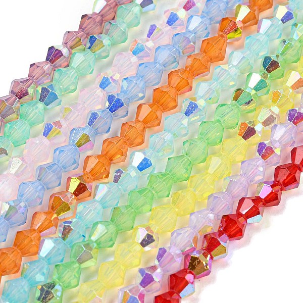 PandaHall Baking Painted Transparent Glass Beads Strands, Half Electroplate, AB Color Plated, Faceted, Bicone, Mixed Color, 6x5.5mm, Hole..., Multicolor
PandaHall Baking Painted Transparent Glass Beads Strands, Half Electroplate, AB Color Plated, Faceted, Bicone, Mixed Color, 6x5.5mm, Hole..., Multicolor