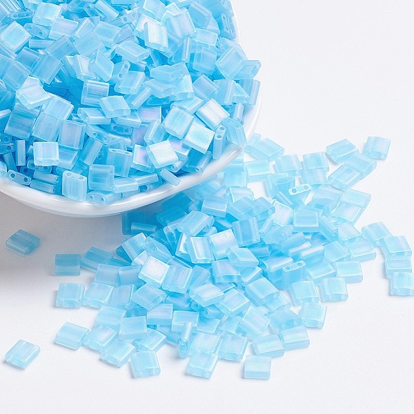 PandaHall MIYUKI TILA Beads, Japanese Seed Beads, 2-Hole, (TL148FR) Matte Transparent Aqua AB, 5x5x1.9mm, Hole: 0.8mm, about 590pcs/50g..., Cyan
PandaHall MIYUKI TILA Beads, Japanese Seed Beads, 2-Hole, (TL148FR) Matte Transparent Aqua AB, 5x5x1.9mm, Hole: 0.8mm, about 590pcs/50g..., Cyan