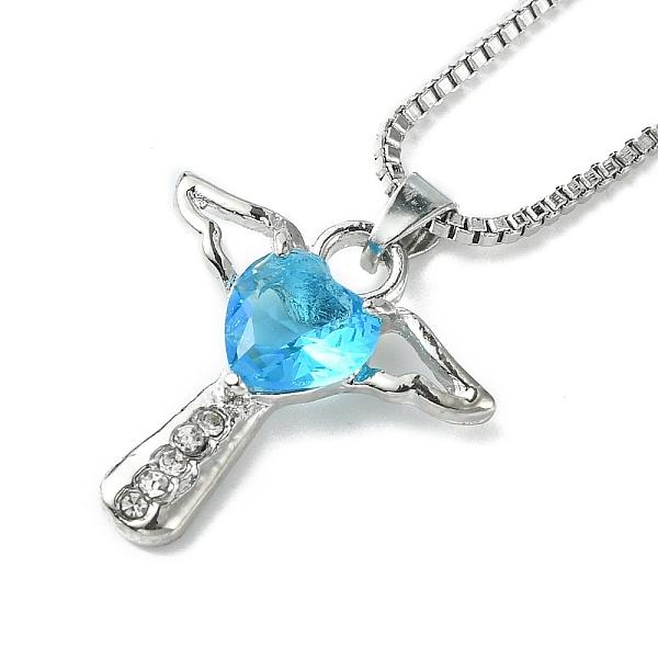 PandaHall Cubic Zirconia Fairy with Heart Pendant Necklace with Box Chains, Platinum Zinc Alloy Jewelry for Women, Deep Sky Blue, 18.98 inch...
PandaHall Cubic Zirconia Fairy with Heart Pendant Necklace with Box Chains, Platinum Zinc Alloy Jewelry for Women, Deep Sky Blue, 18.98 inch...