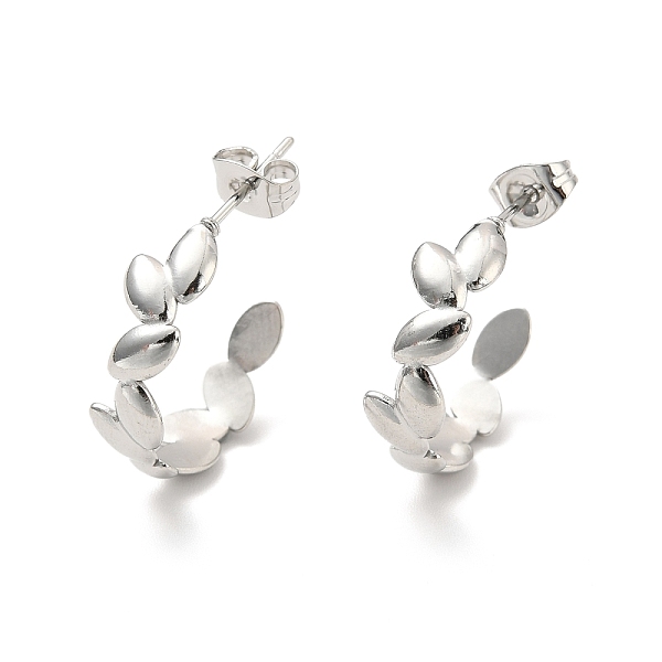 PandaHall 304 Stainless Steel Leaf Wrap Stud Earring, Half Hoop Earrings for Women, Stainless Steel Color, 19.5x6mm, Pin: 0.7mm 304...
PandaHall 304 Stainless Steel Leaf Wrap Stud Earring, Half Hoop Earrings for Women, Stainless Steel Color, 19.5x6mm, Pin: 0.7mm 304...