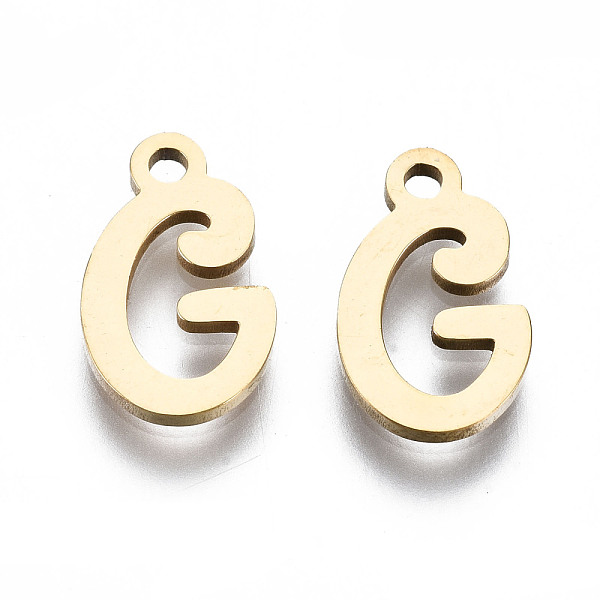 PandaHall 201 Stainless Steel Charms, Laser Cut, Alphabet, Golden, Letter.G, 12x7x1mm, Hole: 1.4mm Stainless Steel Letter G
PandaHall 201 Stainless Steel Charms, Laser Cut, Alphabet, Golden, Letter.G, 12x7x1mm, Hole: 1.4mm Stainless Steel Letter G
