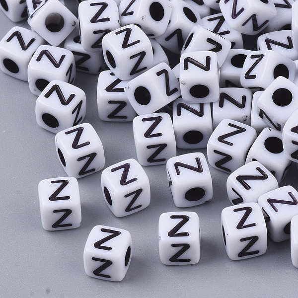 PandaHall White Opaque Acrylic Beads, Horizontal Hole, Cube with Black Alphabet, Letter.Z, 4~5x4~5x4~5mm, Hole: 1.8mm, about...
PandaHall White Opaque Acrylic Beads, Horizontal Hole, Cube with Black Alphabet, Letter.Z, 4~5x4~5x4~5mm, Hole: 1.8mm, about...
