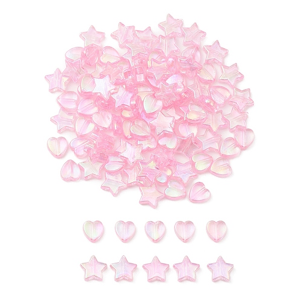 PandaHall 100Pcs 2 Style Eco-Friendly Transparent Acrylic Beads, Heart/Star, Dyed, AB Color, Hot Pink, 8~10x8~10x3~4mm, Hole: 1.5mm...
PandaHall 100Pcs 2 Style Eco-Friendly Transparent Acrylic Beads, Heart/Star, Dyed, AB Color, Hot Pink, 8~10x8~10x3~4mm, Hole: 1.5mm...