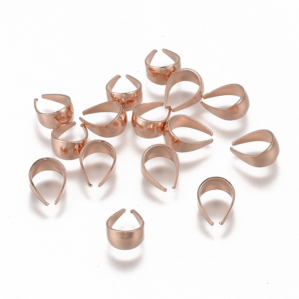 PandaHall 304 Stainless Steel Snap On Bails, Rose Gold, 6.5x5x1~3mm, Inner Diameter: 5.5x4mm 304 Stainless Steel
PandaHall 304 Stainless Steel Snap On Bails, Rose Gold, 6.5x5x1~3mm, Inner Diameter: 5.5x4mm 304 Stainless Steel