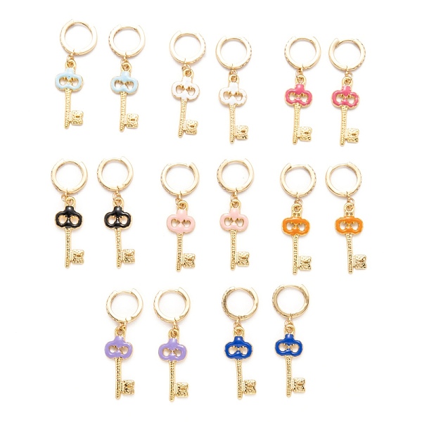 PandaHall Brass Micro Clear Pave Cubic Zirconia Huggie Hoop Earrings, with Enamel, Key, Golden, Mixed Color, 43mm, Pin: 1mm Brass Key..., Multicolor
PandaHall Brass Micro Clear Pave Cubic Zirconia Huggie Hoop Earrings, with Enamel, Key, Golden, Mixed Color, 43mm, Pin: 1mm Brass Key..., Multicolor
