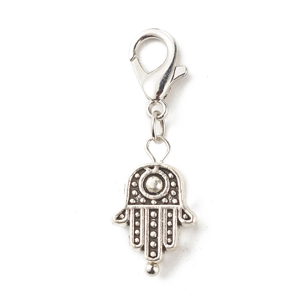 PandaHall Tibetan Style Alloy Pendant Decorate, Hamsa Hand, with Zinc Alloy Lobster Claw Clasps, Antique Silver, 27.5mm Alloy Others
PandaHall Tibetan Style Alloy Pendant Decorate, Hamsa Hand, with Zinc Alloy Lobster Claw Clasps, Antique Silver, 27.5mm Alloy Others