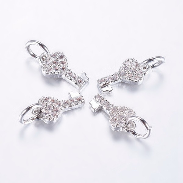 PandaHall Long-Lasting Plated Brass Micro Pave Cubic Zirconia Charms, Heart Key, Real Platinum Plated, 10x5x1.5mm, Hole: 3mm Brass+Cubic..., Clear
PandaHall Long-Lasting Plated Brass Micro Pave Cubic Zirconia Charms, Heart Key, Real Platinum Plated, 10x5x1.5mm, Hole: 3mm Brass+Cubic..., Clear