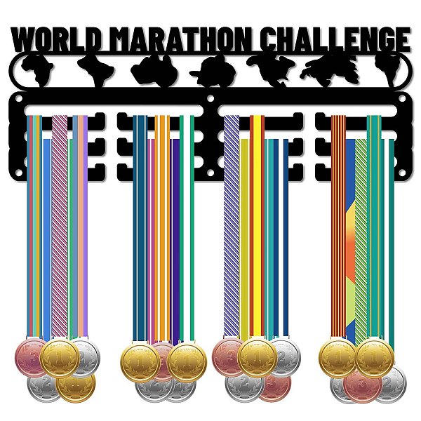 PandaHall Sports Theme Iron Medal Hanger Holder Display Wall Rack, 3-Line, with Screws, World Marathon Chanllenge, Sports, 110x290mm, Hole..., Black
PandaHall Sports Theme Iron Medal Hanger Holder Display Wall Rack, 3-Line, with Screws, World Marathon Chanllenge, Sports, 110x290mm, Hole..., Black