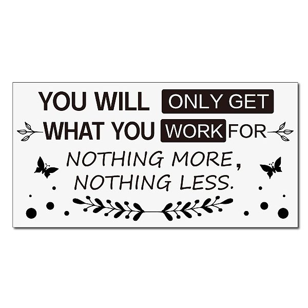 PandaHall PVC Wall Stickers, Motivational Quote Sticker, for Wall Decoration, Word You Will Only Get What You Work For, Black, 590x300mm...
PandaHall PVC Wall Stickers, Motivational Quote Sticker, for Wall Decoration, Word You Will Only Get What You Work For, Black, 590x300mm...