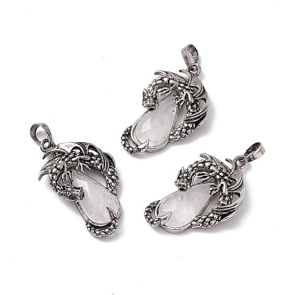 PandaHall Natural Quartz Crystal Pendants, Rock Crystal Pendants, Faceted Teardrop Charms with Rack Plating Antique Silver Tone Brass Dragon...
PandaHall Natural Quartz Crystal Pendants, Rock Crystal Pendants, Faceted Teardrop Charms with Rack Plating Antique Silver Tone Brass Dragon...