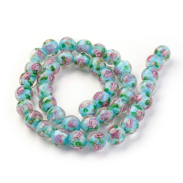 PandaHall Handmade Gold Sand Lampwork Beads Strands, Inner Flower, Round, Light Blue, 10x9mm, Hole: 1mm, about 40~42pcs/strand, 14.56...
PandaHall Handmade Gold Sand Lampwork Beads Strands, Inner Flower, Round, Light Blue, 10x9mm, Hole: 1mm, about 40~42pcs/strand, 14.56...
