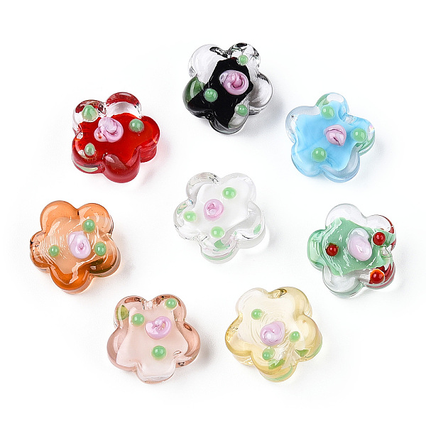 PandaHall Handmade Bumpy Lampwork Beads, Plum Blossom, Mixed Color, 13.5~14.5x15x8~10mm, Hole: 1.5~1.8mm Lampwork Flower Multicolor
PandaHall Handmade Bumpy Lampwork Beads, Plum Blossom, Mixed Color, 13.5~14.5x15x8~10mm, Hole: 1.5~1.8mm Lampwork Flower Multicolor