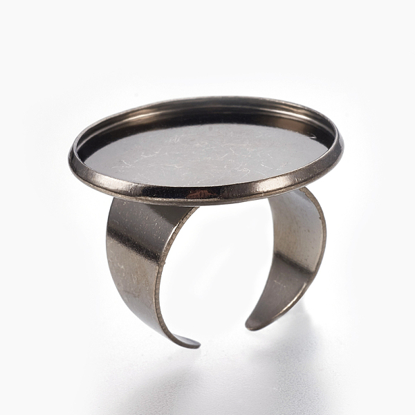 PandaHall Brass Cuff Rings, Open Rings Components, Flat Round, Gunmetal, Tray: 25mm, 18mm Brass
PandaHall Brass Cuff Rings, Open Rings Components, Flat Round, Gunmetal, Tray: 25mm, 18mm Brass