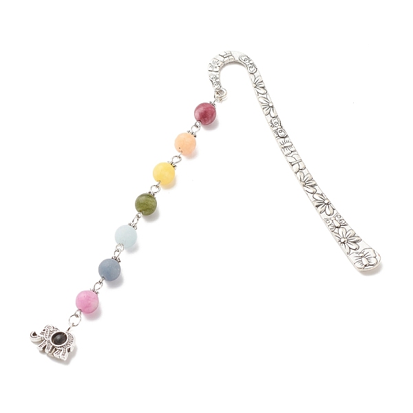 PandaHall Tibetan Style Alloy Bookmarks, with Chakra Theme Frosted Natural Gemstone Beaded Pendant, Elephant, Antique Silver, 137mm Alloy...
PandaHall Tibetan Style Alloy Bookmarks, with Chakra Theme Frosted Natural Gemstone Beaded Pendant, Elephant, Antique Silver, 137mm Alloy...