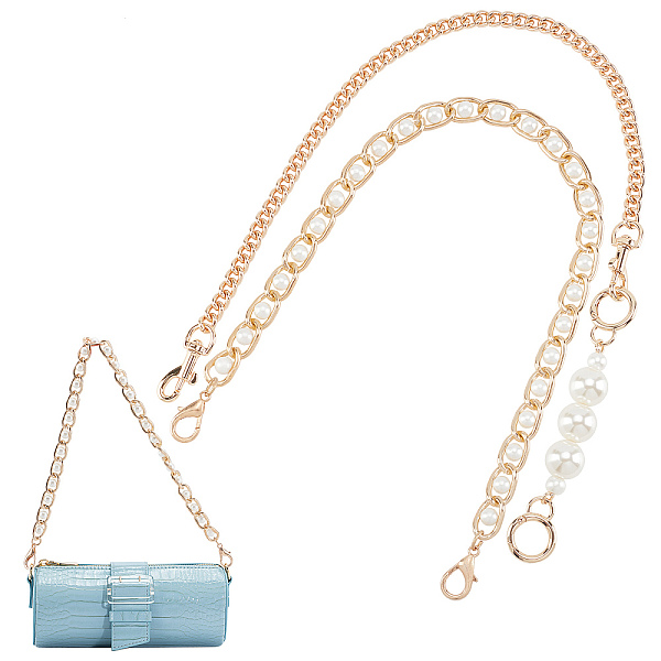 PandaHall SUPERFINDINGS Zinc Alloy Bag Straps, with Resin Pearl Beads & Lobster Claw Clasps, Spring Gate Ring & Swivel Clasps, Bag...
PandaHall SUPERFINDINGS Zinc Alloy Bag Straps, with Resin Pearl Beads & Lobster Claw Clasps, Spring Gate Ring & Swivel Clasps, Bag...