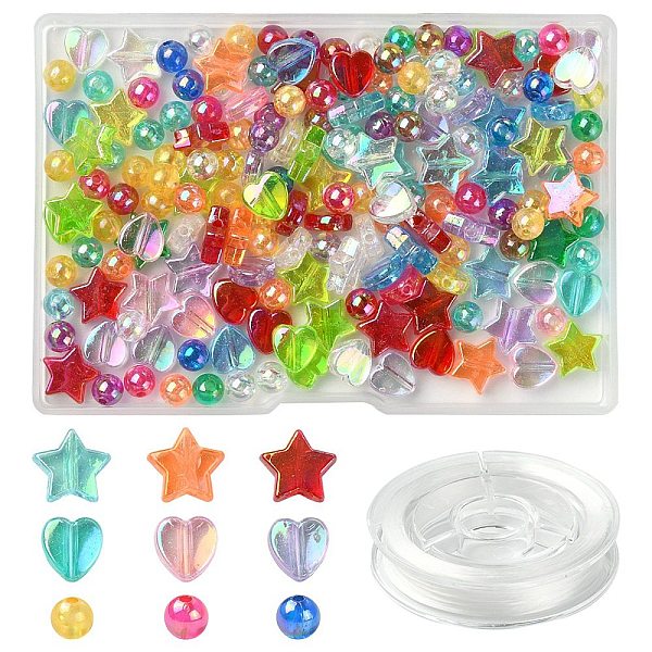 PandaHall DIY Stretch Bracelet Making Kit, Including Heart & Star & Round Acrylic Beads, Elastic Thread, Mixed Color, Beads: 6~10x3~6mm..., Multicolor
PandaHall DIY Stretch Bracelet Making Kit, Including Heart & Star & Round Acrylic Beads, Elastic Thread, Mixed Color, Beads: 6~10x3~6mm..., Multicolor