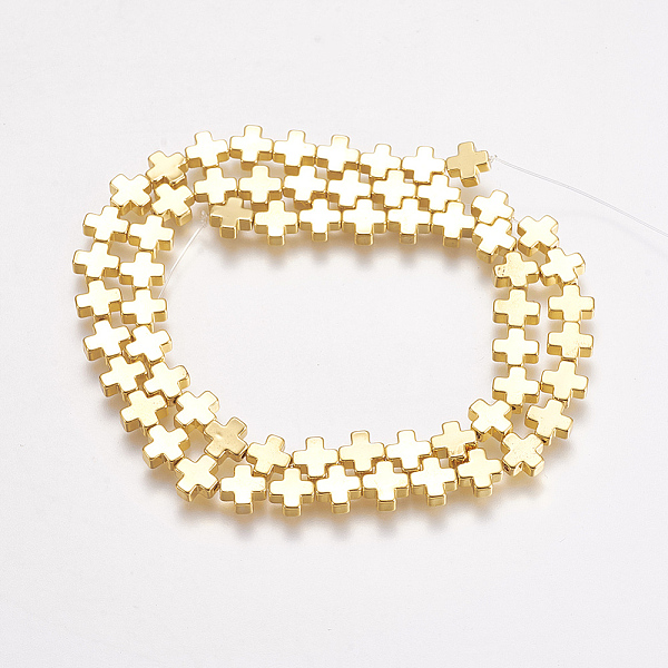 PandaHall Electroplate Non-magnetic Synthetic Hematite Beads Strands, Cross, Golden Plated, 6x6.5x2mm, Hole: 0.5mm, about 62pcs/strand, 15.7...
PandaHall Electroplate Non-magnetic Synthetic Hematite Beads Strands, Cross, Golden Plated, 6x6.5x2mm, Hole: 0.5mm, about 62pcs/strand, 15.7...