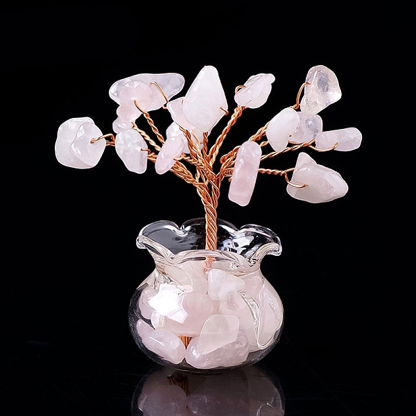 PandaHall Natural Rose Quartz Chips Tree Decorations, Glass Vase Base Copper Wire Feng Shui Energy Stone Gift for Home Desktop Decoration...
PandaHall Natural Rose Quartz Chips Tree Decorations, Glass Vase Base Copper Wire Feng Shui Energy Stone Gift for Home Desktop Decoration...
