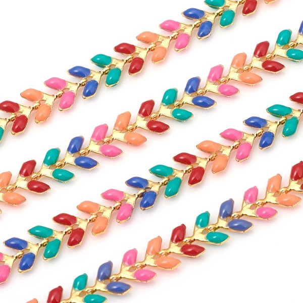 PandaHall 3.28 Feet Brass Handmade Chains, Unwelded, with Enameled Cobs, Long-Lasting Plated, Leaf, Real 18K Gold Plated, Colorful...
PandaHall 3.28 Feet Brass Handmade Chains, Unwelded, with Enameled Cobs, Long-Lasting Plated, Leaf, Real 18K Gold Plated, Colorful...