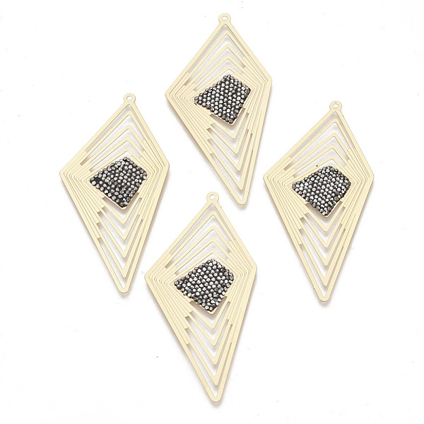 PandaHall Brass Rhinestone Big Pendants, Filigree Findings, Quadrilateral, Jet Hematite, Golden, 80x39~40x2mm, Hole: 2mm Brass+Rhinestone...
PandaHall Brass Rhinestone Big Pendants, Filigree Findings, Quadrilateral, Jet Hematite, Golden, 80x39~40x2mm, Hole: 2mm Brass+Rhinestone...