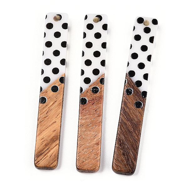 PandaHall Printed Opaque Resin & Walnut Wood Big Pendants, Rectangle Charm with Polka Dot Pattern, White, 51.5x7.5x3.5mm, Hole: 1.8mm...
PandaHall Printed Opaque Resin & Walnut Wood Big Pendants, Rectangle Charm with Polka Dot Pattern, White, 51.5x7.5x3.5mm, Hole: 1.8mm...