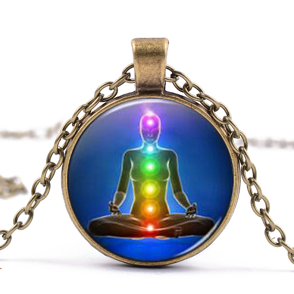 PandaHall Chakra Theme Yoga Human Glass Pendant Necklace, Alloy Jewelry for Women, Antique Bronze, 15.75 inch~19.69 inch(40~50cm) Glass
PandaHall Chakra Theme Yoga Human Glass Pendant Necklace, Alloy Jewelry for Women, Antique Bronze, 15.75 inch~19.69 inch(40~50cm) Glass