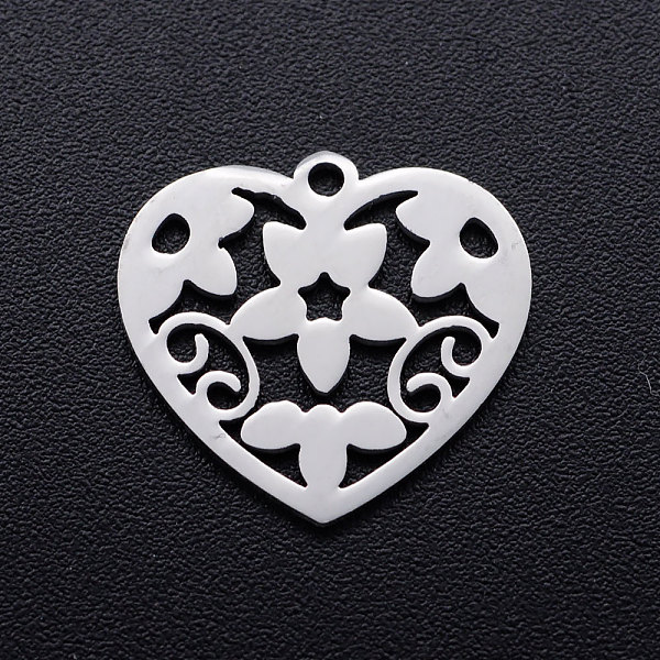 PandaHall 201 Stainless Steel Pendants, Heart with Flower, Stainless Steel Color, 15x16x1mm, Hole: 1.2mm 201 Stainless Steel Heart
PandaHall 201 Stainless Steel Pendants, Heart with Flower, Stainless Steel Color, 15x16x1mm, Hole: 1.2mm 201 Stainless Steel Heart