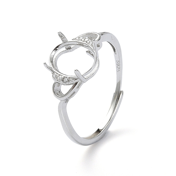 PandaHall Adjustable 925 Sterling Silver Ring Components, with Cubic Zirconia, 4 Claw Prong Ring Settings, For Half Drilled Beads, Real...
PandaHall Adjustable 925 Sterling Silver Ring Components, with Cubic Zirconia, 4 Claw Prong Ring Settings, For Half Drilled Beads, Real...