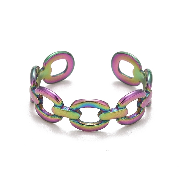 PandaHall Rainbow Color Ion Plating(IP) 304 Stainless Steel Oval Wrap Open Cuff Ring for Women, US Size 6 3/4(17.1mm) 304 Stainless Steel
PandaHall Rainbow Color Ion Plating(IP) 304 Stainless Steel Oval Wrap Open Cuff Ring for Women, US Size 6 3/4(17.1mm) 304 Stainless Steel