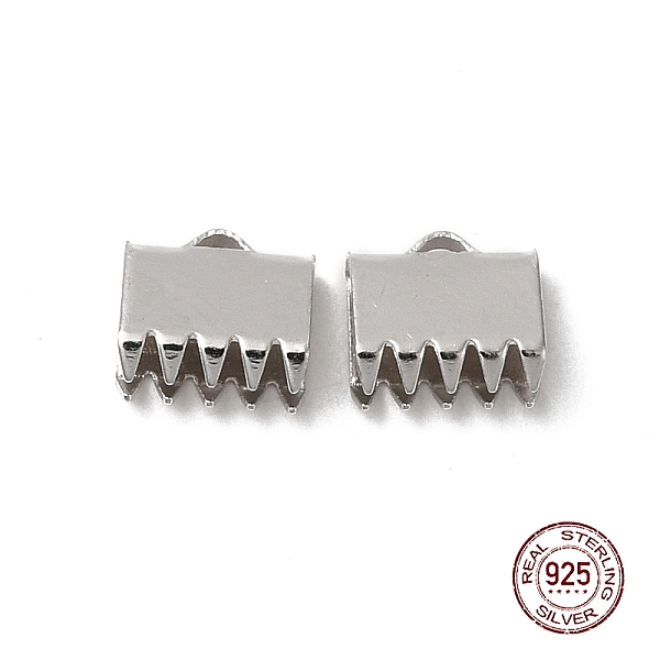 PandaHall Rhodium Plated 925 Sterling Silver Ribbon Ends, Platinum, 6x6mm, Hole: 0.5mm Sterling Silver
PandaHall Rhodium Plated 925 Sterling Silver Ribbon Ends, Platinum, 6x6mm, Hole: 0.5mm Sterling Silver