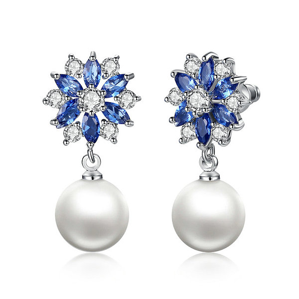 PandaHall Platinum Plated Brass Flower Cubic Zirconia Stud Earrings, with Round Shell Pearl, Dark Blue, 13x13mm, Pin: 0.8mm Cubic Zirconia...
PandaHall Platinum Plated Brass Flower Cubic Zirconia Stud Earrings, with Round Shell Pearl, Dark Blue, 13x13mm, Pin: 0.8mm Cubic Zirconia...