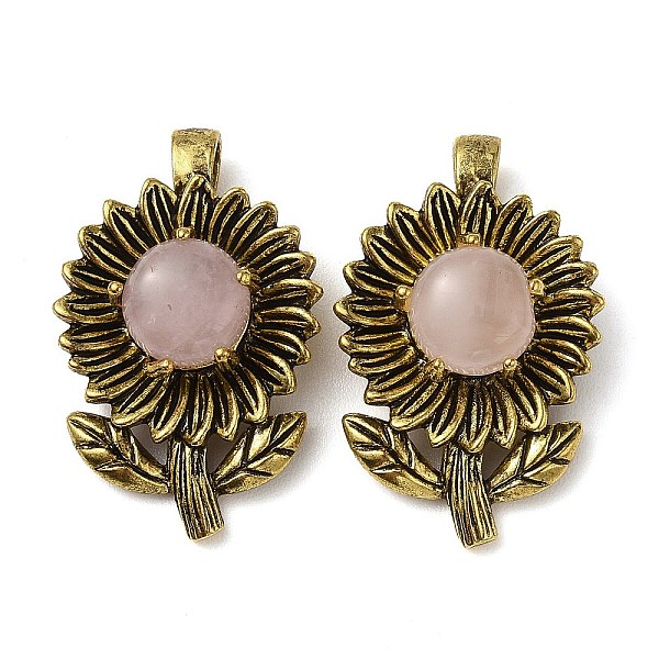 PandaHall Natural Rose Quartz Pendants, with Rack Plating Antique Golden Tone Brass Findings, Cadmium Free & Lead Free, Flower Charms...
PandaHall Natural Rose Quartz Pendants, with Rack Plating Antique Golden Tone Brass Findings, Cadmium Free & Lead Free, Flower Charms...