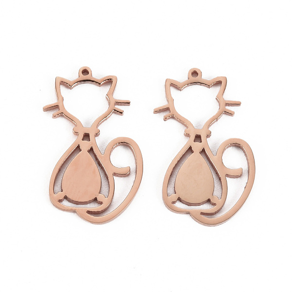 PandaHall 304 Stainless Steel Pendants, Laser Cut, Cat, Rose Gold, 20x12x1mm, Hole: 0.9mm 304 Stainless Steel Cat Shape
PandaHall 304 Stainless Steel Pendants, Laser Cut, Cat, Rose Gold, 20x12x1mm, Hole: 0.9mm 304 Stainless Steel Cat Shape