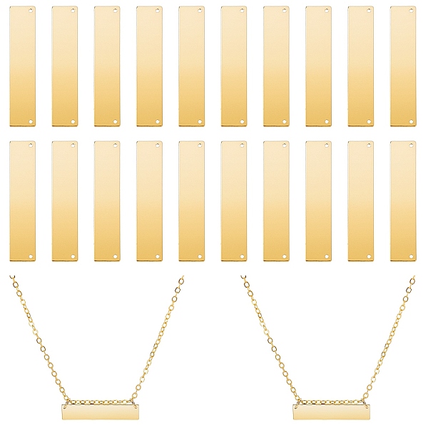 PandaHall Brass Links Connectors, Stamping Blank Tag, Rectangle, Golden, 34x7mm, 20pcs/box Brass Rectangle
PandaHall Brass Links Connectors, Stamping Blank Tag, Rectangle, Golden, 34x7mm, 20pcs/box Brass Rectangle