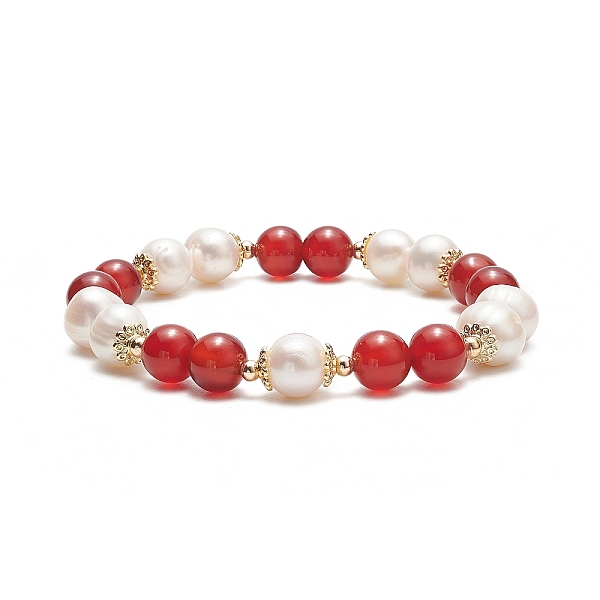 PandaHall Natural Carnelian(Dyed & Heated) & Pearl Round Beaded Stretch Bracelet for Women, Inner Diameter: 2 inch(5cm) Carnelian
PandaHall Natural Carnelian(Dyed & Heated) & Pearl Round Beaded Stretch Bracelet for Women, Inner Diameter: 2 inch(5cm) Carnelian