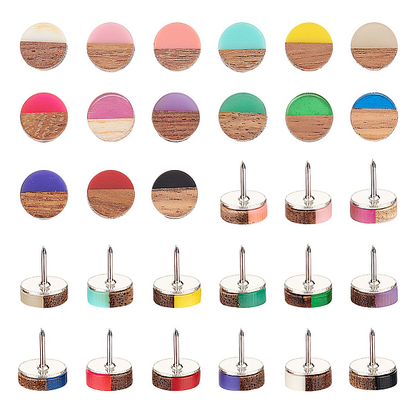 PandaHall Iron Push Pins, Resin & Wood Cabochon Drawing Pins, Flat Round, Mixed Color, 13x10mm, 15 colors, 2pcs/color, 30pcs/set Resin Flat..., Multicolor
PandaHall Iron Push Pins, Resin & Wood Cabochon Drawing Pins, Flat Round, Mixed Color, 13x10mm, 15 colors, 2pcs/color, 30pcs/set Resin Flat..., Multicolor