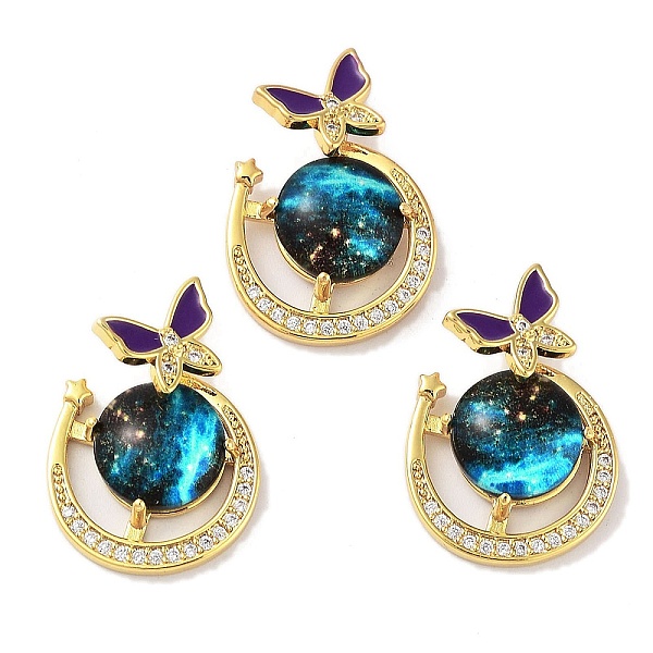 PandaHall Rack Plating Brass Pave Clear Cubic Zirconia Pendants, Moon with Butterfly Charms with Epoxy Resin, Real 18K Gold Plated..., Cyan
PandaHall Rack Plating Brass Pave Clear Cubic Zirconia Pendants, Moon with Butterfly Charms with Epoxy Resin, Real 18K Gold Plated..., Cyan